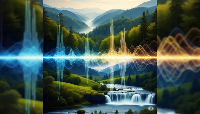 Paisagens Sonoras Guiadas para Meditações Profundas 2 paisagens naturais mescladas com ondas sonoras